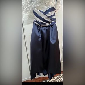 Shoshanna Midnight High-Low Sweetheart Gown